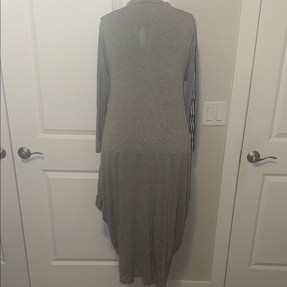 Gray Long Sleeve Faith Athleisure Dress with Beaded Accents - Picture 3 of 4
